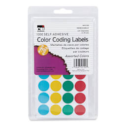 Charles Leonard Color Coding Labels - Pkg of 1000, Assorted, 3/4" front of packaging