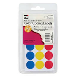 Charles Leonard Color Coding Labels - Pkg of 306, Assorted, 3/4" front of packaging