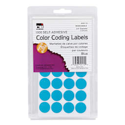 Charles Leonard Color Coding Labels - Pkg of 1000, Blue, 3/4" front of packaging