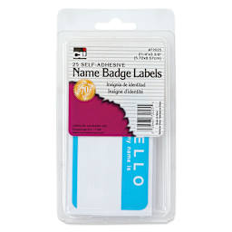 Charles Leonard Self-Adhesive Hello Name Badges front of packaging