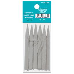 Art Alternatives Tortillons, Medium, 6/Pkg., 1/4", out of packaging, back of packaging