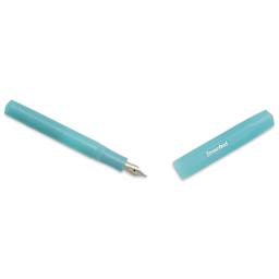 Kaweco Frosted Sport Fountain Pen - Light Blueberry, Broad, cap removed