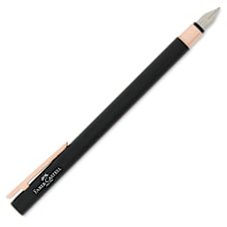Faber-Castell Neo Slim Fountain Pen - Black Matte and Rose Gold, Broad Tip