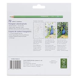 Staedtler Triangular Colored Pencils - Set of 72 - back of packaging