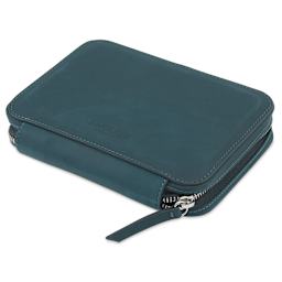 Endless Companion 10 Pen Pouch - Blue, pen case closed laid flat
