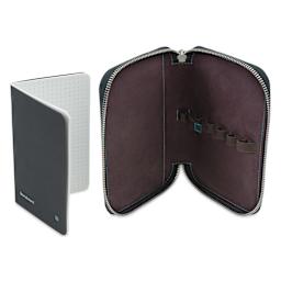 Endless Companion 5 Pen Pouch - Blue, pen case open and pocket notebook standing