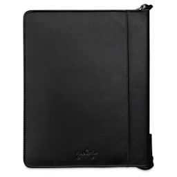 Girologio 24 Pen Leather Zip Case - Black, 7.1" x 8.9"