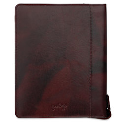 Girologio 24 Pen Leather Zip Case - Oxblood, 7.1" x 8.9"