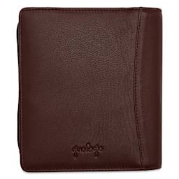 Girologio 12 Leather Pen Zip Case - Antique Brown, side