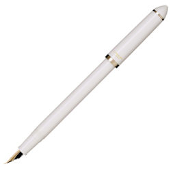 Sailor Fude De Mannen Fountain Pen - Pearl White, 40 Degree Nib, cap off