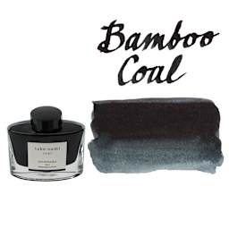 Pilot Iroshizuku Fountain Pen Ink - Bamboo Coal (Take-sumi), swatch and bottle
