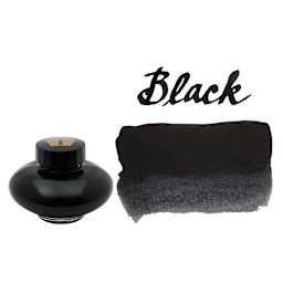 Pilot Namiki Fountain Pen Ink - Black, swatch and bottle