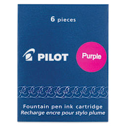 Pilot Fountain Pen Ink Cartridge - Purple, Pkg of 6, packaging