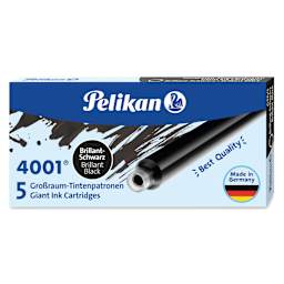 Pelikan 4001 Fountain Pen Ink Cartridges - Pkg of 5, Black front of packaging