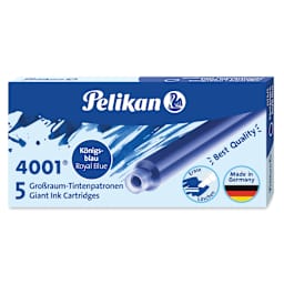 Pelikan 4001 Fountain Pen Ink Cartridges - Pkg of 5, Royal Blue front of packaging