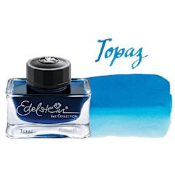 Pelikan Edelstein Fountain Pen Ink - Topaz, 50 ml, bottle and swatch