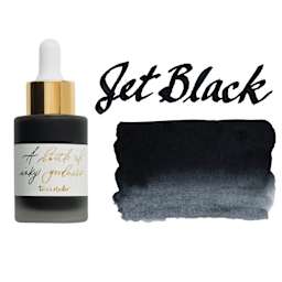Tom's Studio Calligraphy Ink - Jet Black, 30 ml bottle with swatch