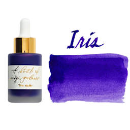 Tom's Studio Calligraphy Ink - Iris, 30 ml bottle with swatch