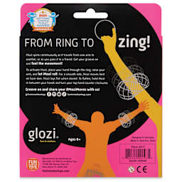 Fun in Motion Glozi Glow-in-the-Dark Fidget Toy - Yellow, back of packaging