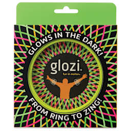 Fun in Motion Glozi Glow-in-the-Dark Fidget Toy - Yellow, front of packaging