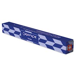 Caran d'Ache Special Edition Mosaic 849 Ballpoint Pen - Royal Blue, angled view of packaging