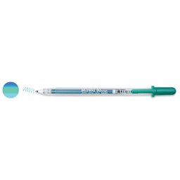 Sakura Gelly Roll Shimmer Pen - Aqua Green pen with swatch