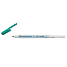 Sakura Gelly Roll Shimmer Pen - Aqua Green, cap off