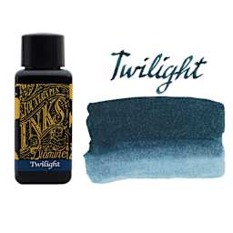 Diamine Fountain Pen Ink - Twilight, 30 ml bottle with swatch