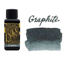 Diamine Fountain Pen Ink - Graphite, 30 ml bottle with swatch