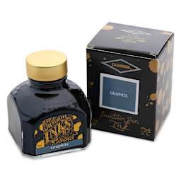 Diamine Fountain Pen Ink - Graphite, 80 ml bottle and packaging