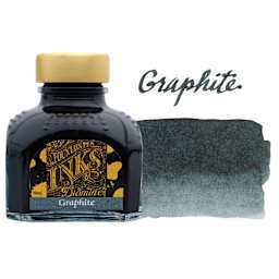 Diamine Fountain Pen Ink - Graphite, 80 ml bottle with swatch