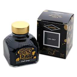 Diamine Fountain Pen Ink - Earl Grey, 80 ml bottle and packaging