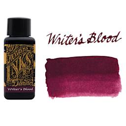 Diamine Fountain Pen Ink - Writer's Blood, 30 ml bottle with swatch