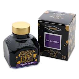 Diamine Fountain Pen Ink - Imperial Purple, 80 ml bottle and packaging
