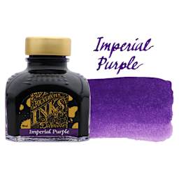 Diamine Fountain Pen Ink - Imperial Purple, 80 ml bottle with swatch