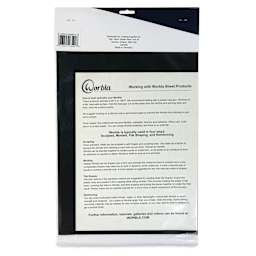 Worbla Black Art 2.0 Thermoplastic Sheet - Mini, 15-1/2" x 9-4/5" back of packaging