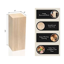 Large Basswood Block, Smooth and Knot-Free, Enjoy Effortless Carving, Color Your Creations with Ease