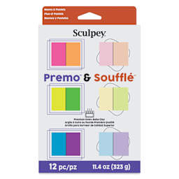 Sculpey Premo and Souffle Multipack - Neons and Pastels, Set of 12 front of packaging