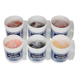 Creativity Street Modeling Dough - Multi-Cultural Colors, 3.3 lbs, Set of 6 - with caps off