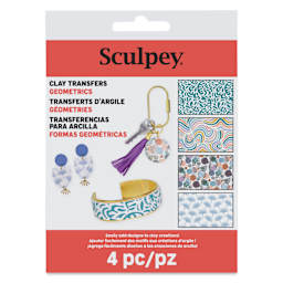 Sculpey Clay Transfers - Pkg of 4, Geometric front of packaging