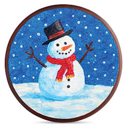 Foggy Bottom Woodworks Basswood Plaques completed snowman illustration