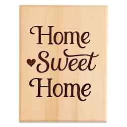 Foggy Bottom Woodworks Basswood Plaque - Rectangle, 6" x 8" with typographical artwork