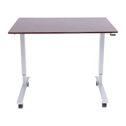 Luxor High Speed Crank Adjustable Stand Up Desk - Dark Walnut with Silver Frame, 48" W