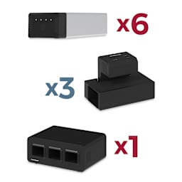 KwikBoost EdgePower Desktop Charging Station System - Medium Use Set, quantities of components.