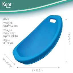 Kore Design Scoop Rockers - Kids, Light Blue and Red, Pkg of 4 with dimensions