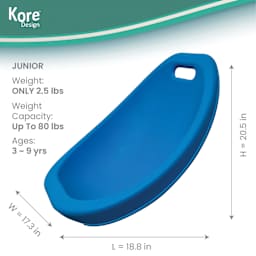 Kore Design Scoop Rockers - Junior, Blue with dimensions