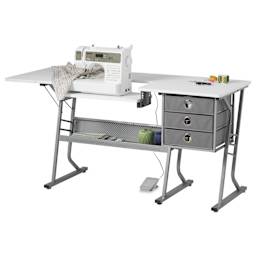 Studio Designs Eclipse Ultra Sewing Table - Gray/White, sewing machine not included
