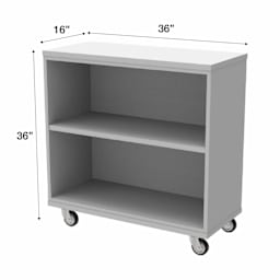 WB Mfg Single Sided Bookcase - Gray, 36" x 36" x 16"