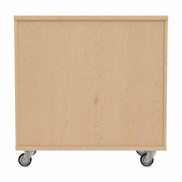 WB Mfg Single Sided Bookcase with Casters - 36" x 36" x 16", Wood, back of bookcase