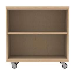 WB Mfg Single Sided Bookcase with Casters - 36" x 36" x 16", Wood, front of bookcase